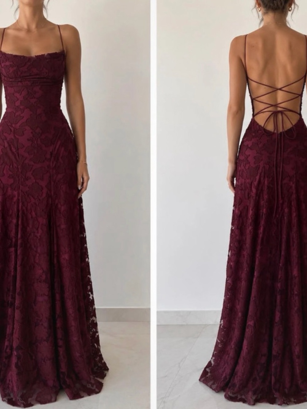 Backless Francis Maxi dress Babyboo burgundy XS